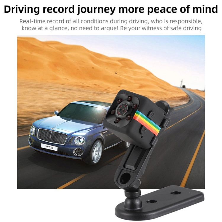 SQ11 Mini DV HD 1080P 6 LEDs Sport Recorder Camera with Holder, Support Monitor Detection & IR  & TF Card (Black)