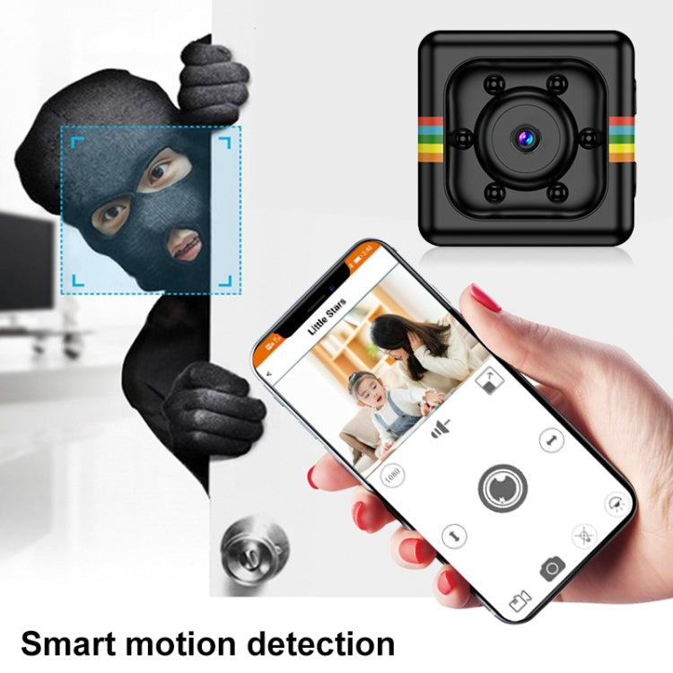 SQ11 Mini DV HD 1080P 6 LEDs Sport Recorder Camera with Holder, Support Monitor Detection & IR  & TF Card (Black)