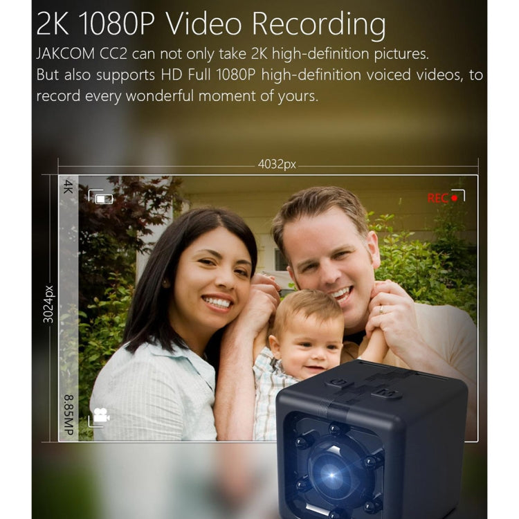 JAKCOM CC2 1080P HD Recorder Cube Smart Mini Camera, with Infrared  & Motion Detection(Black)