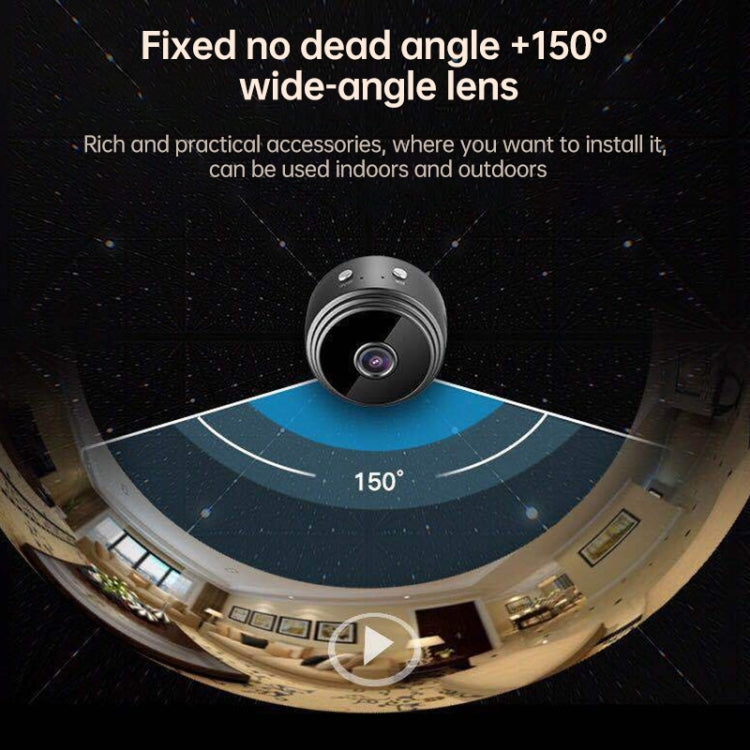 A9 720P Wifi Wireless Network Camera Wide-angle Recorder(Black)