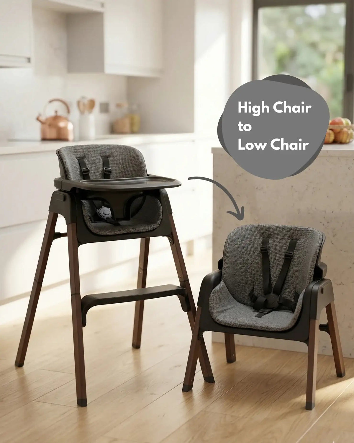 Neyo 2-in-1 High Chair - Black