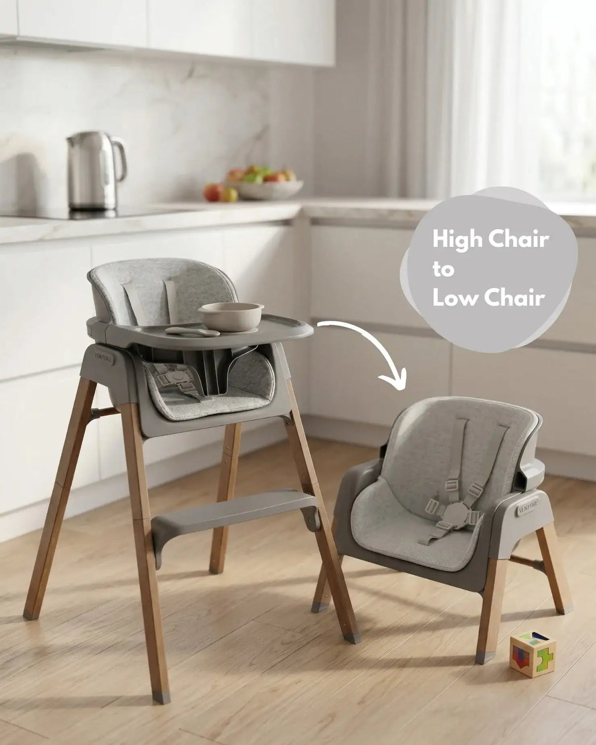 Neyo 2-in-1 High Chair - Grey