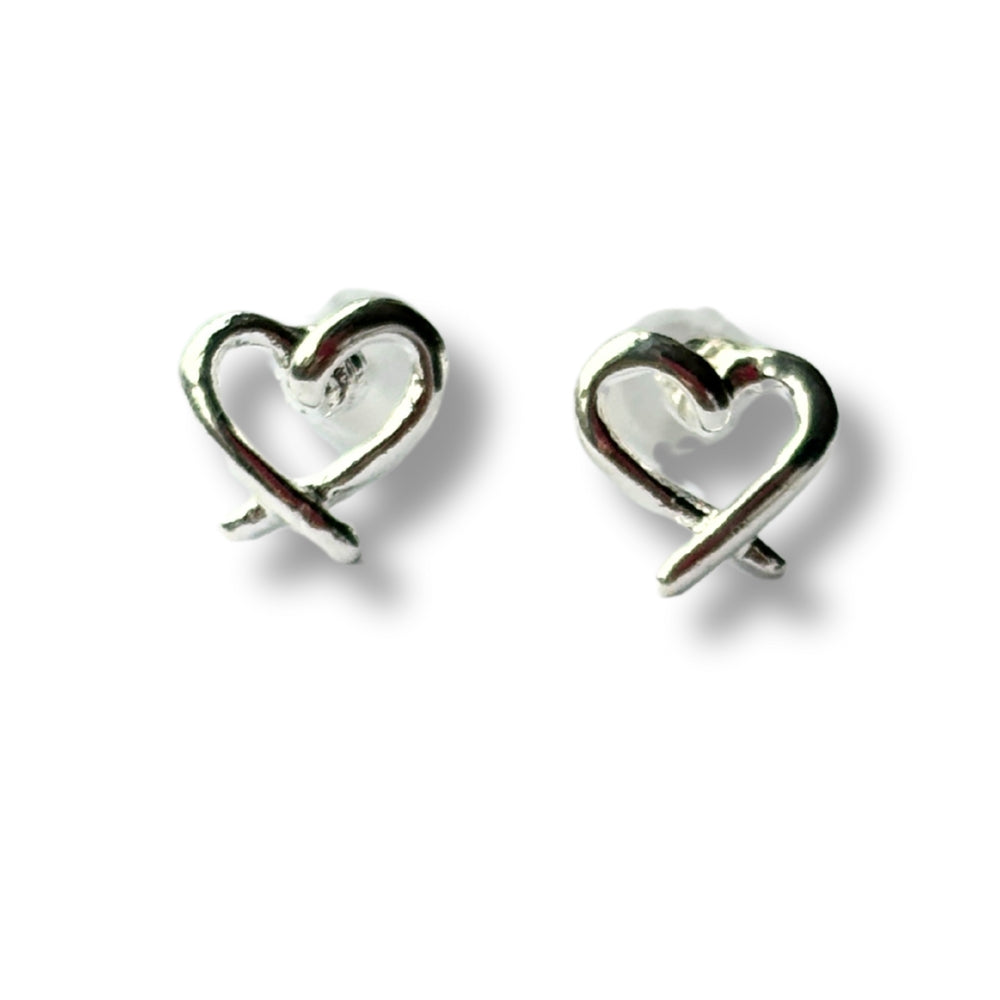 My Heart Silver Stud Earrings