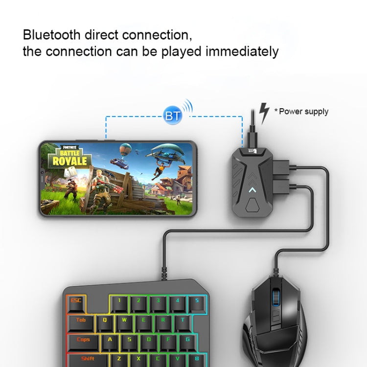 GAMWING MIX Portable Bluetooth 4.0 Keyboard Mouse Converter Eating Chicken Game Auxiliary Tool(Black)