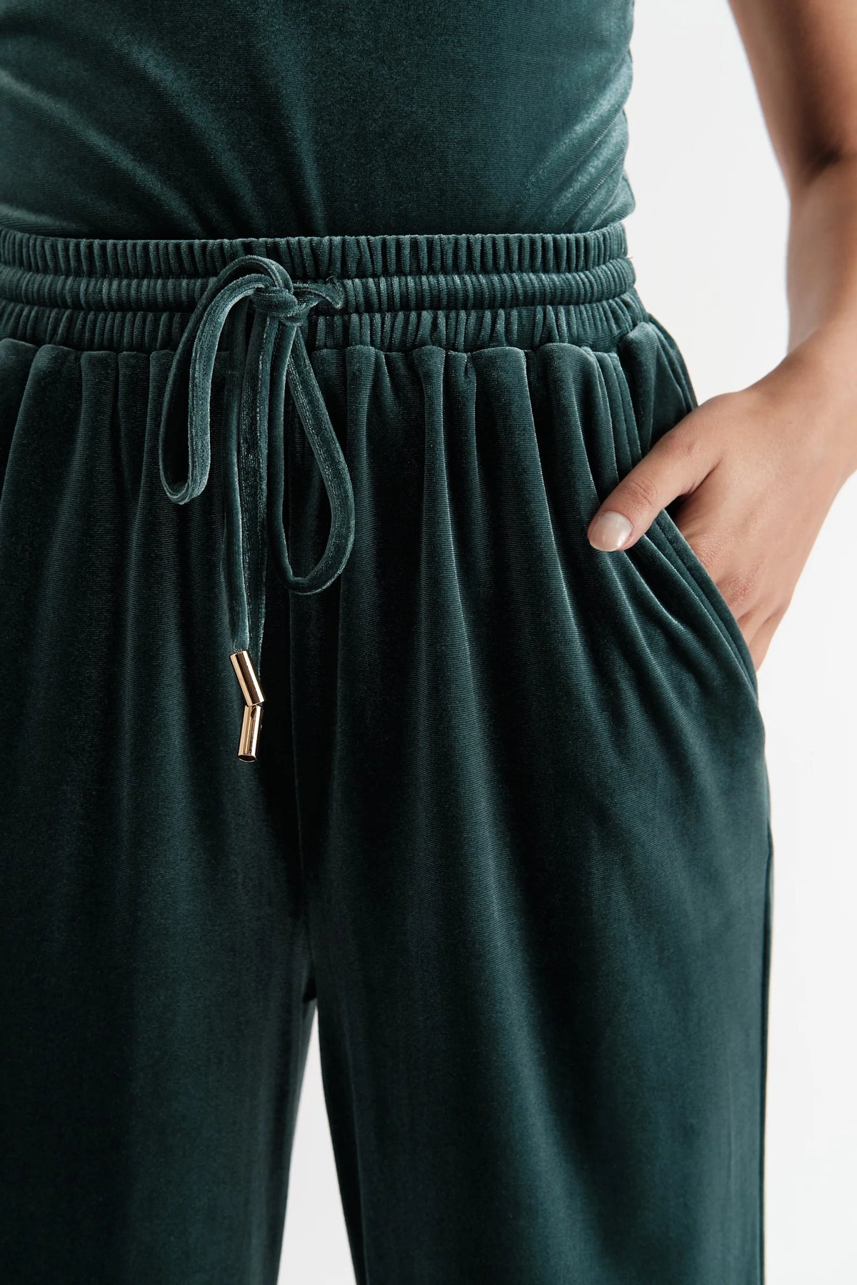 Nuccia Velvet Trousers in Teal