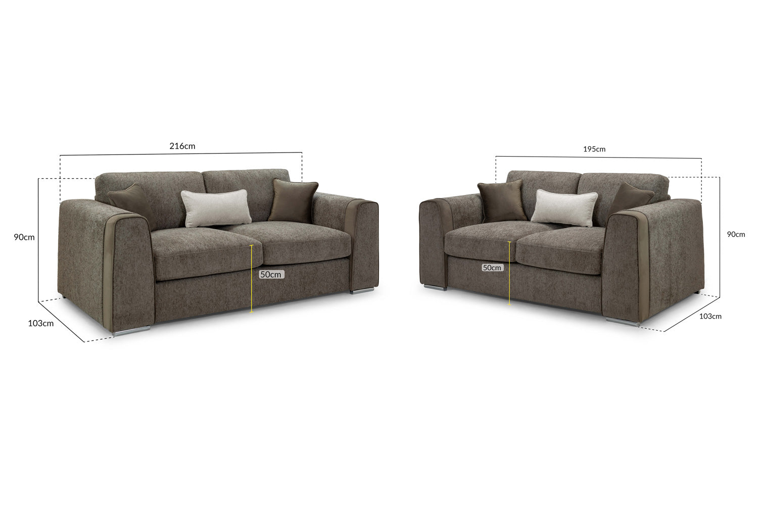 Luxurious Naples 3+2 Sofa Set, Velvet Trimmed, Ultimate Comfort