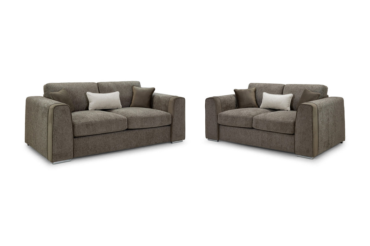 Luxurious Naples 3+2 Sofa Set, Velvet Trimmed, Ultimate Comfort