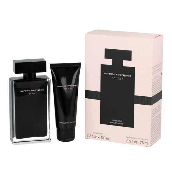 Narciso Rodriguez For Her Gift Set 100ml EDT + 75ml Body Lotion