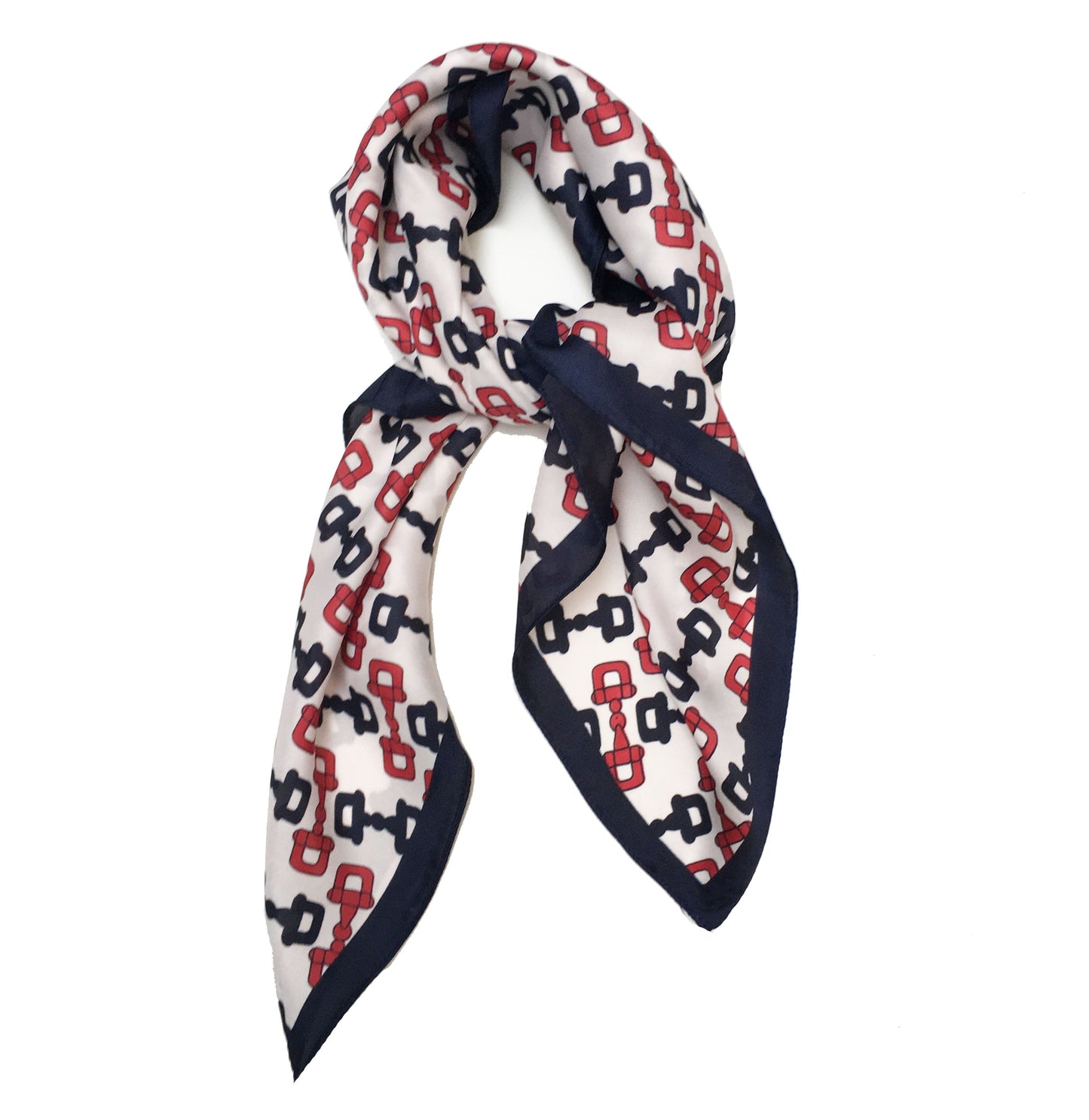 70cm x 70cm Square Scarf Navy Cream Red monogram Scarf Thin Silky Womens Summer Spring