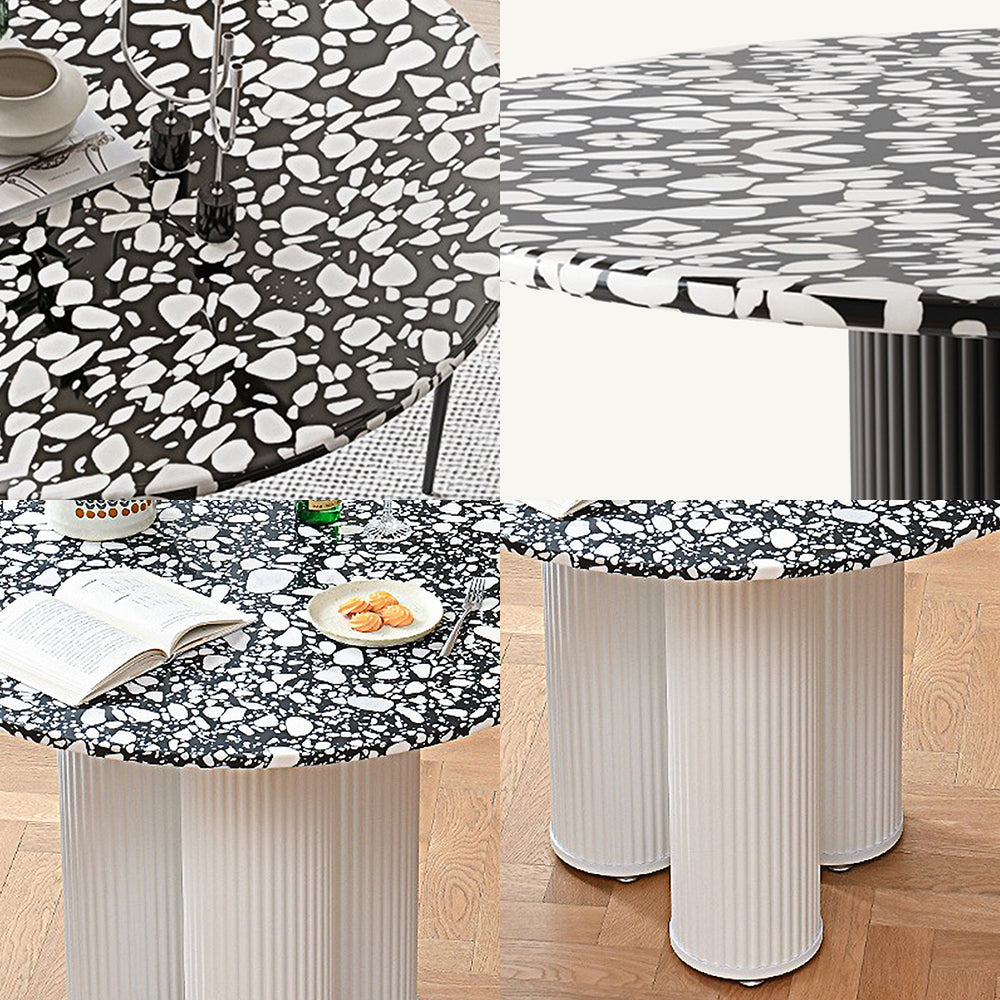 Nelli Modern Round Dining Table, Marble