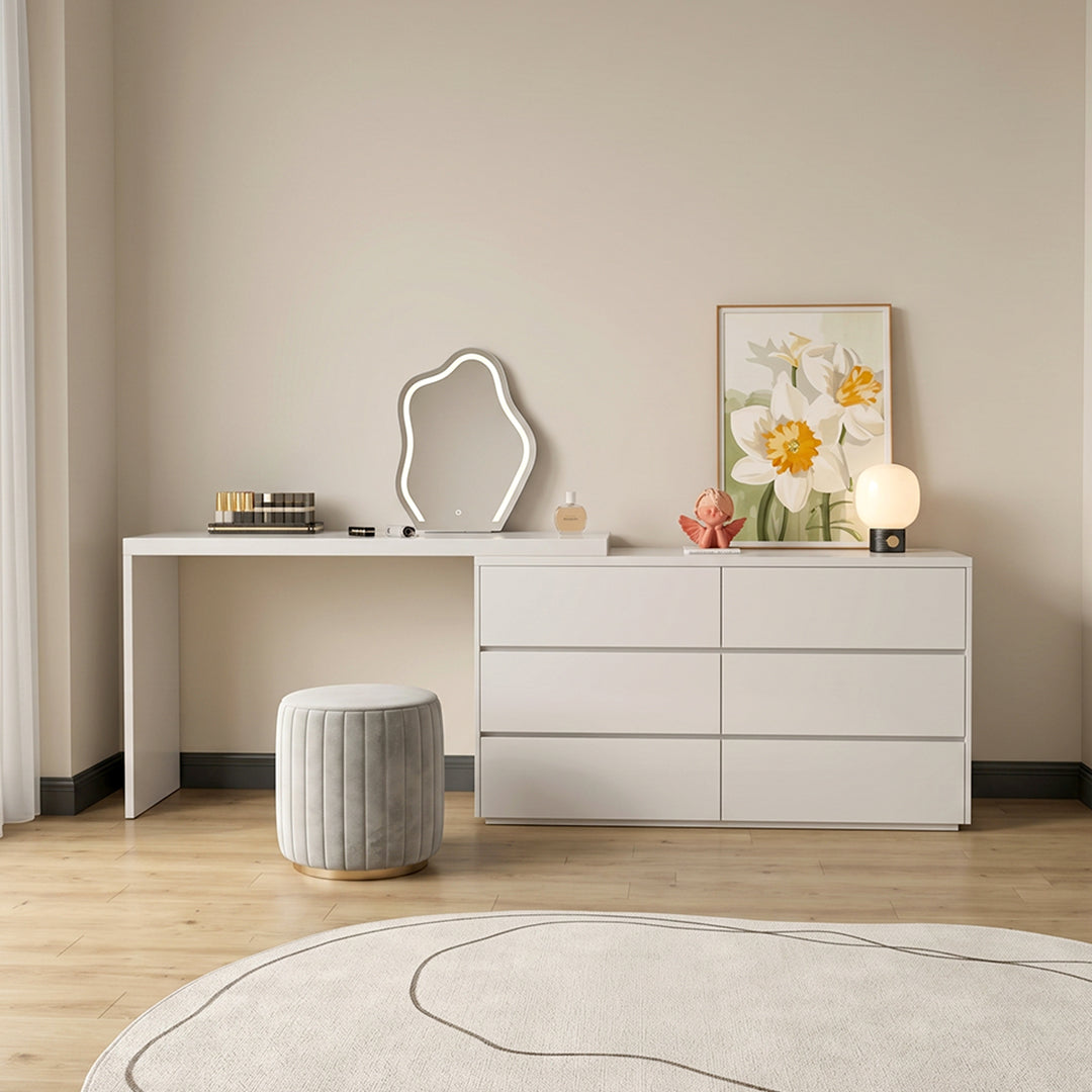 Nevada Dressing Table with Sideboard & Stool