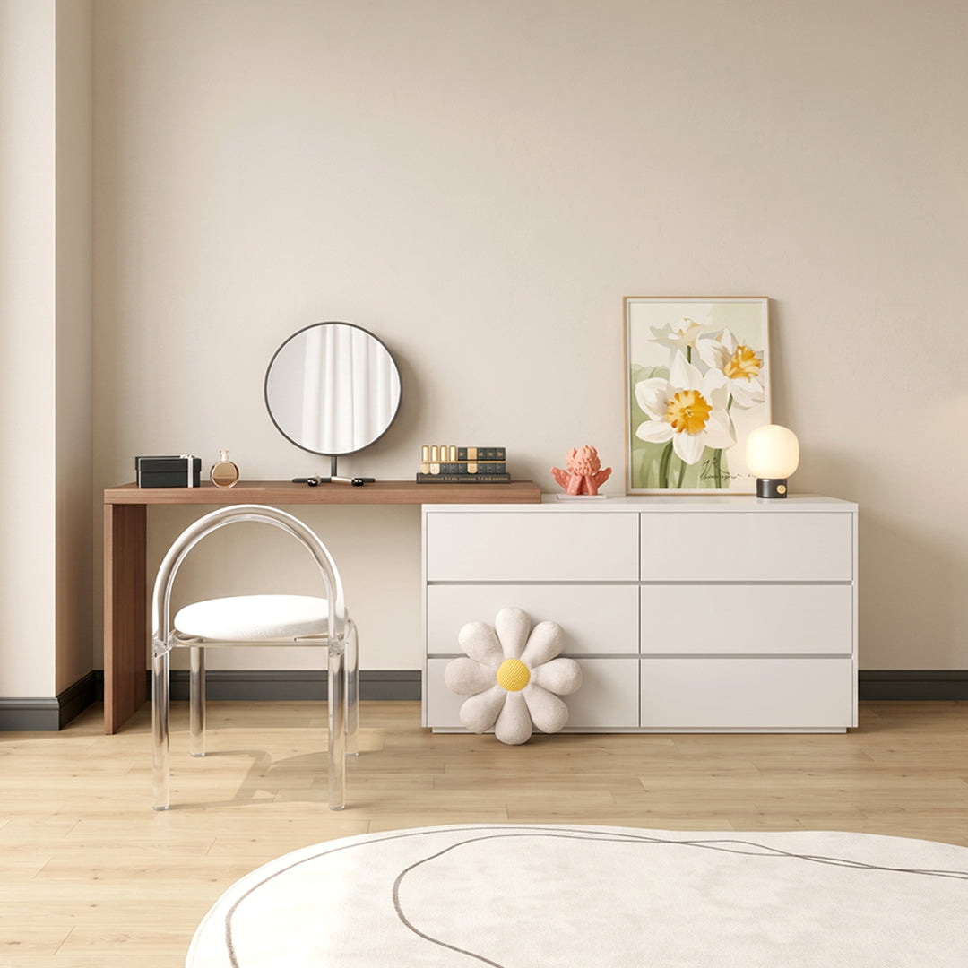 Nevada Dressing Table with Sideboard & Stool