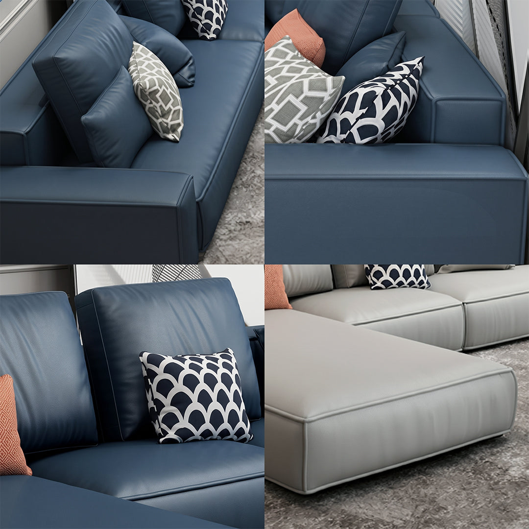 Nevaeh Three Seater Corner Sofa, Leathaire