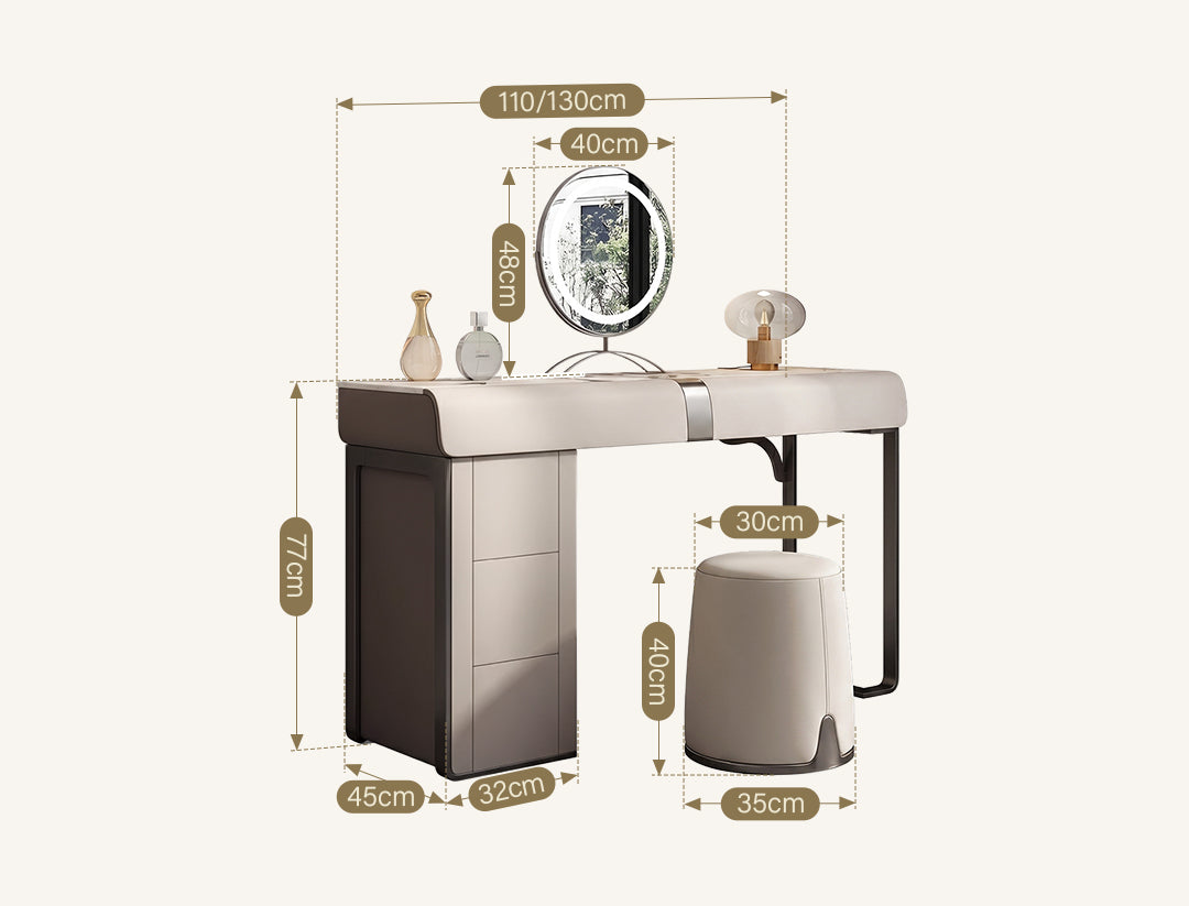 Nisha Dressing Table, Vanity Table With LED Mirror