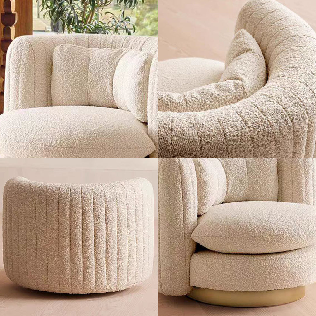 Nova Swivel Armchair, Boucle