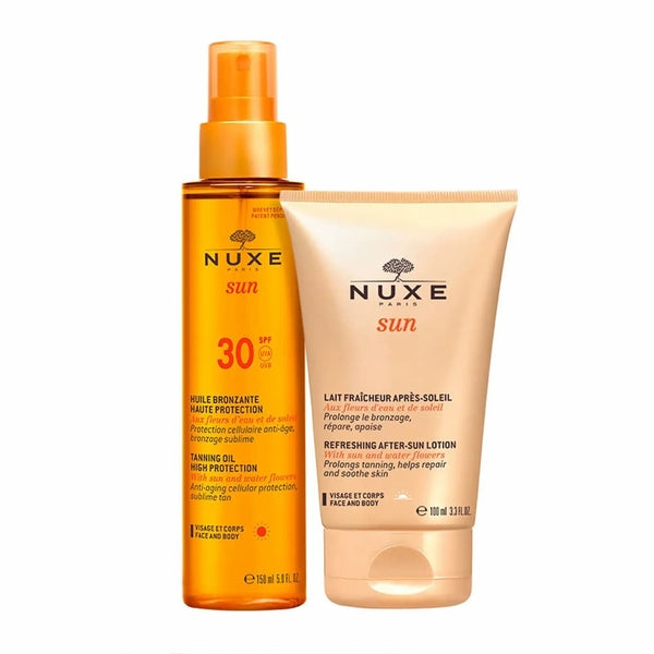 Nuxe Sun Gift Set 150ml High Protection Tanning Oil SPF30 + 100ml Refreshing After-Sun Lotion