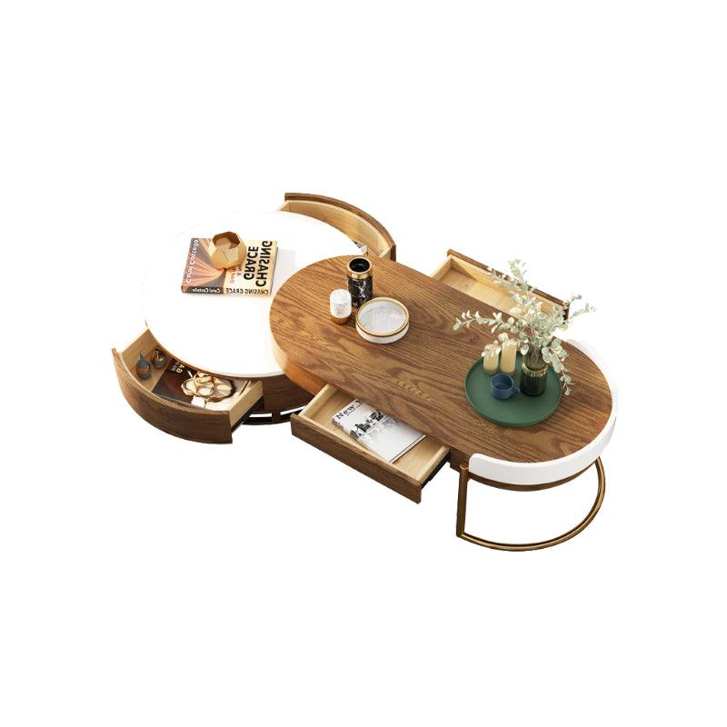 Ouezzane Nesting Coffee Table Set, With TV Stand, Oak