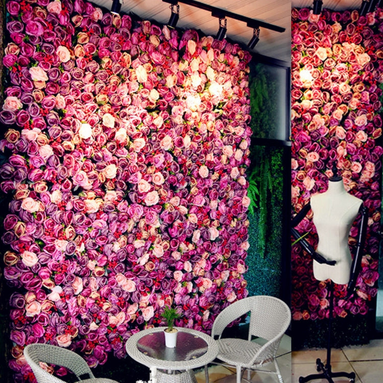 Blooming Rose Peony Hydrangea Artificial Encryption Flower DIY Wedding Wall Decoration Photo Background, Size: 60cm x 40cm, 60x40cm(Pink), 60x40cm(Blue and White), 60x40cm(Champagne), 60x40cm(Purple and Champagne), 60x40cm(Green and White)             ...