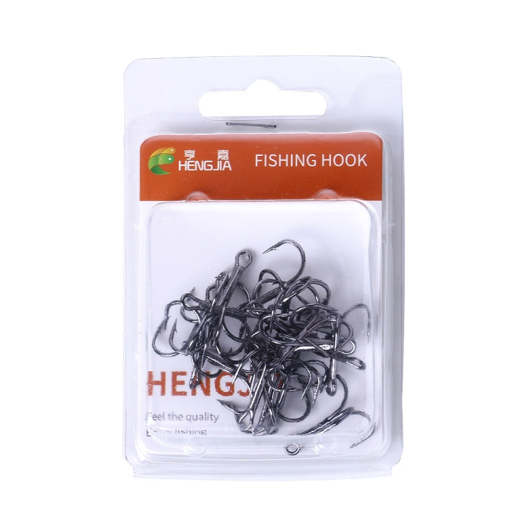 HENGJIA 20 PCS Classic Black High Carbon Steel Fishing Three-jaw Treble Hooks, 8# FH022