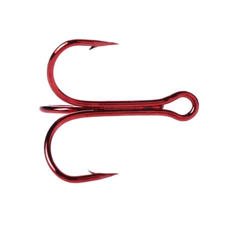 HENGJIA 20 PCS Classic Red High Carbon Steel Fishing Three-jaw Treble Hooks, 8# FH023