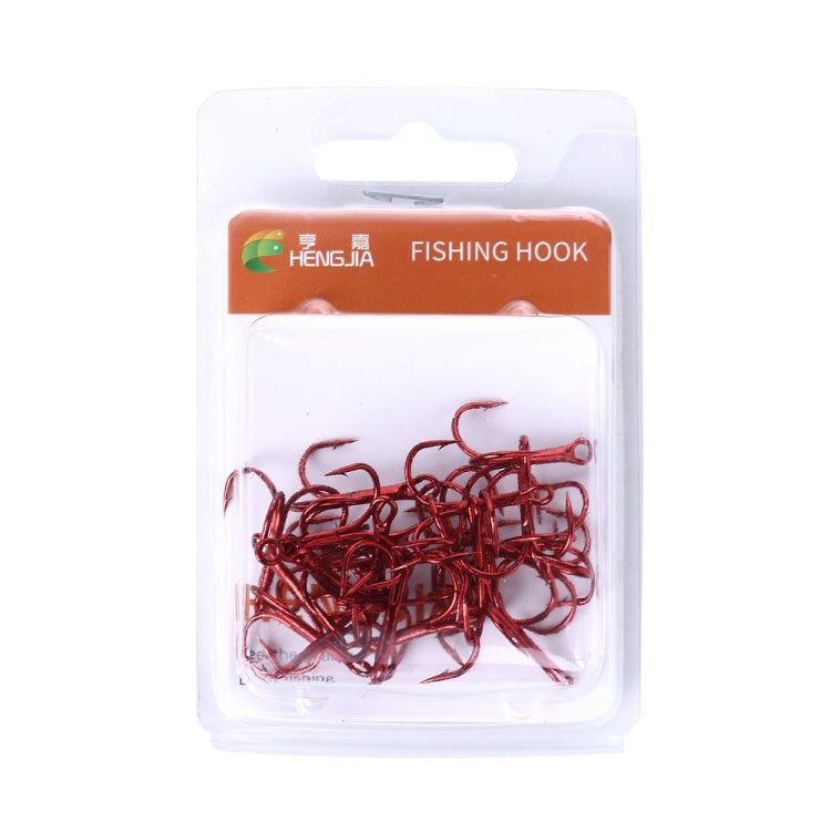 HENGJIA 20 PCS Classic Red High Carbon Steel Fishing Three-jaw Treble Hooks, 8# FH023