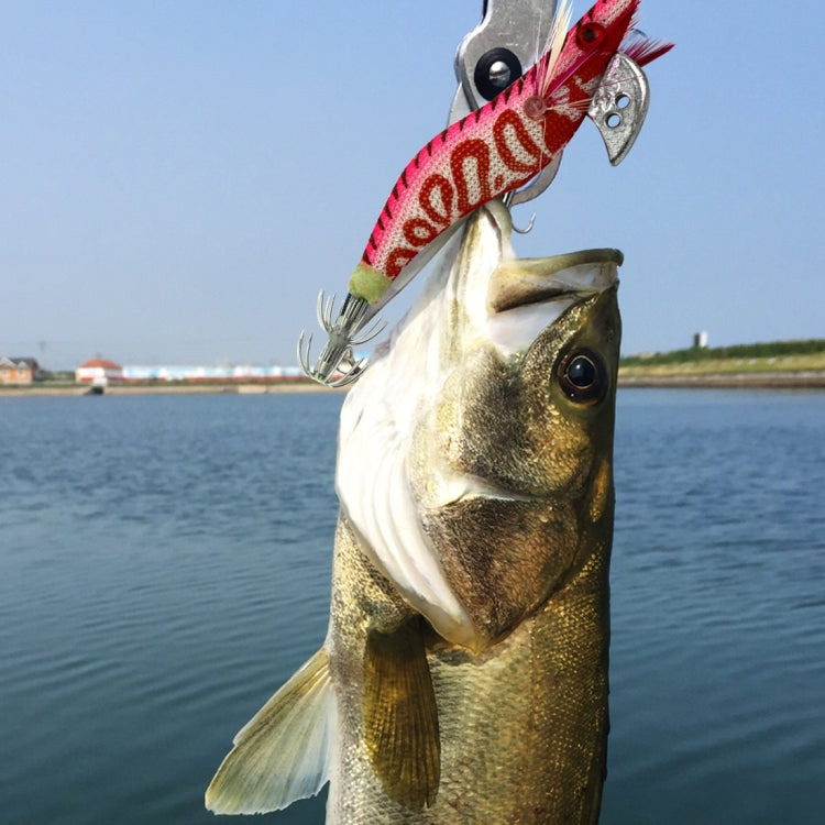 HENGJIA 8cm Plastic Hard Baits Squid Fishing Lures Decoy Wood Shrimp Baits, 1# (Magenta+Dark Red), 2# (Orange + Yellow), 3# (Yellow), 5# (Magenta), 6# (Orange)