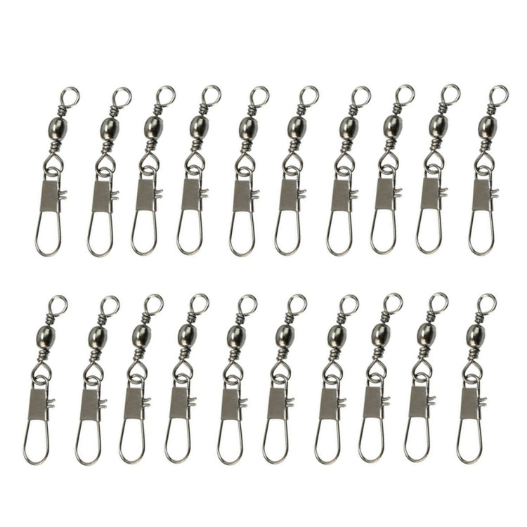 20pcs 8# 3.5cm Fishing Connectors Barrel Swivel with Safety Snap Ring, 20pcs 8# 3.5cm