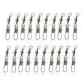 20pcs 8# 3.5cm Fishing Connectors Barrel Swivel with Safety Snap Ring, 20pcs 8# 3.5cm