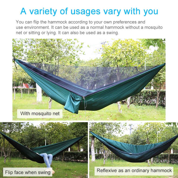 Portable Outdoor Parachute Hammock with Mosquito Nets (Black)