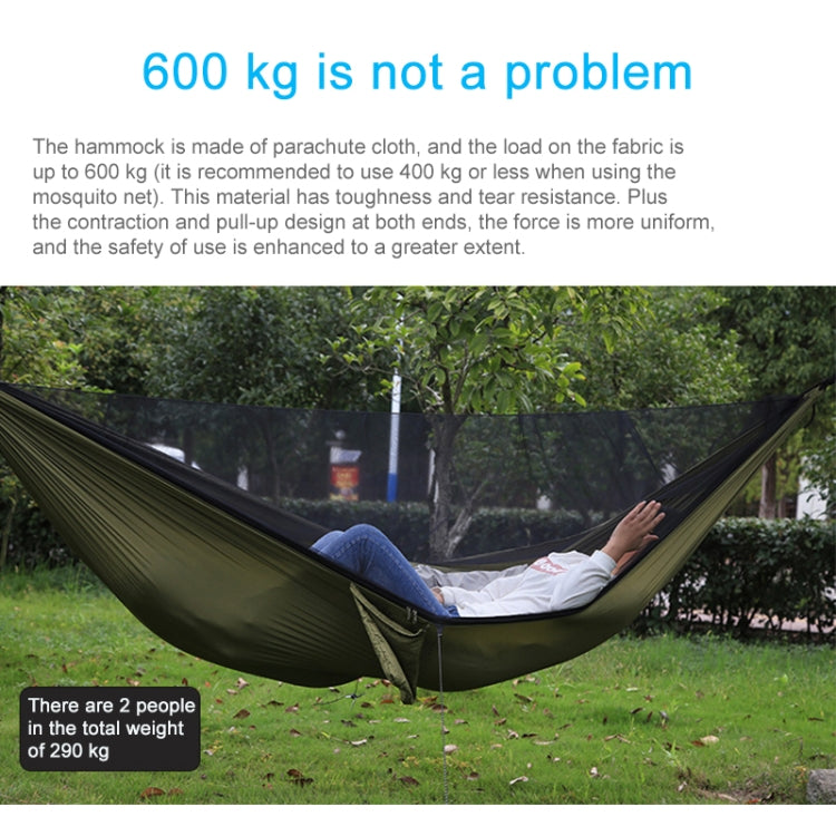 Portable Outdoor Parachute Hammock with Mosquito Nets (Black)