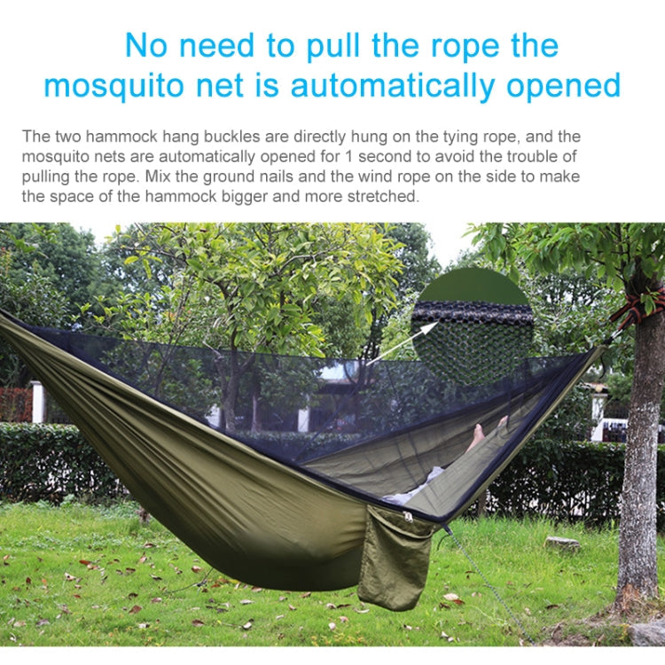 Portable Outdoor Parachute Hammock with Mosquito Nets (Black)
