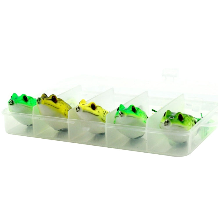HENGJIA 5 PCS Soft Baits Water-hit Fishing Lures Ray Frog Baits with Plastic Box, Soft Baits Water-hit Fishing