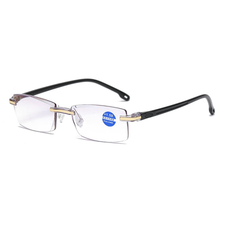 Rimless Anti Blue-ray Blue Film Lenses Presbyopic Glasses, +3.50D, +3.50D