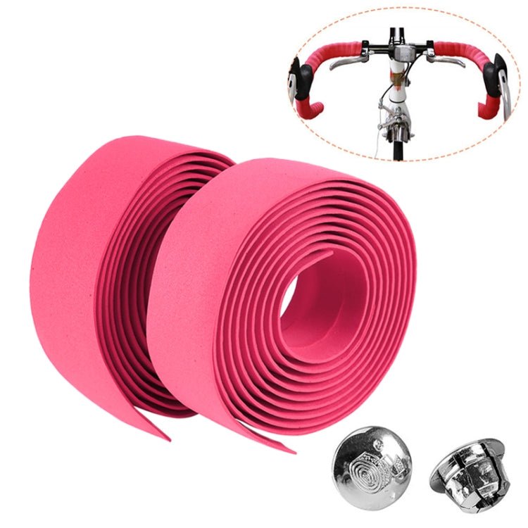 1 Pair Cycling Road Bike Sports Bicycle Cork Handlebar Tape Wrap + 2 Bar Plug, 2m Yellow, 2m Black, 2m Pink, 2m Green, 2m Grey, 2m Blue, 2m Red, 2m Baby Blue, 2m White