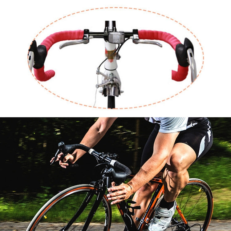1 Pair Cycling Road Bike Sports Bicycle Cork Handlebar Tape Wrap + 2 Bar Plug, 2m Yellow, 2m Black, 2m Pink, 2m Green, 2m Grey, 2m Blue, 2m Red, 2m Baby Blue, 2m White