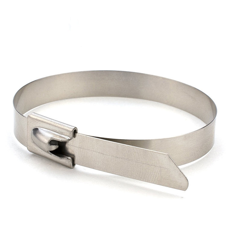 100 PCS 4.6x350mm Stainless Steel Metal Cable Ties Tie Zip Wrap Exhaust Heat Straps Induction Pipe, 4.6x350mm