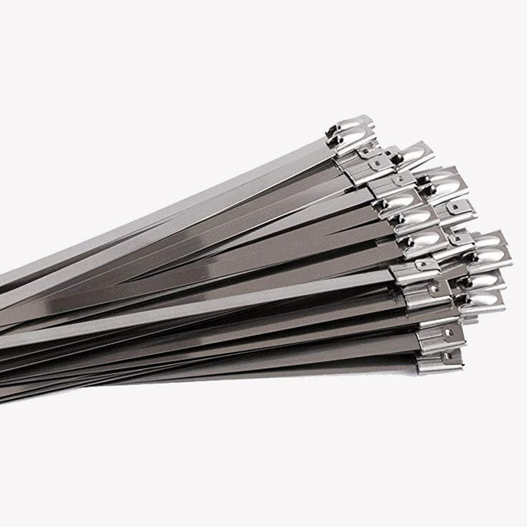 100 PCS 4.6x350mm Stainless Steel Metal Cable Ties Tie Zip Wrap Exhaust Heat Straps Induction Pipe, 4.6x350mm