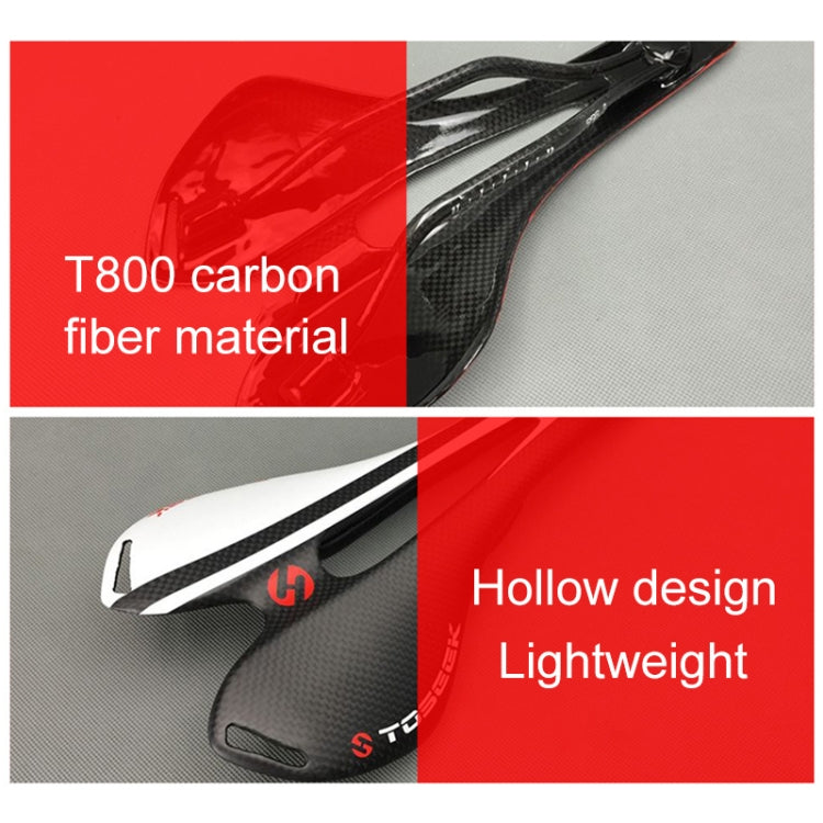 TOSEEK Road Bike Carbon Fiber Seat Bicycle Hollow Seat Saddle, 3K Texture + Extinction, Extinction(Grey), Extinction(Blue), Extinction(Red), Extinction(White), Extinction(Yellow), Extinction(Black), Extinction(Orange), Extinction(Green)