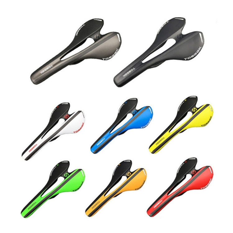 TOSEEK Road Bike Carbon Fiber Seat Bicycle Hollow Seat Saddle, 3K Texture + Extinction, Extinction(Grey), Extinction(Blue), Extinction(Red), Extinction(White), Extinction(Yellow), Extinction(Black), Extinction(Orange), Extinction(Green)