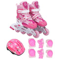 Children Adult Flash Straight Row Roller Skates Skating Shoes Suit, Size : L, Size : L (Pink), Size : L (Blue), Size : L (Red)