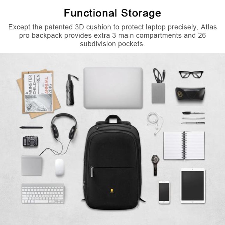 LEVEL8 Atlas Pro Laptop Backpack Shoulders Bag, LEVEL8 Atlas Pro