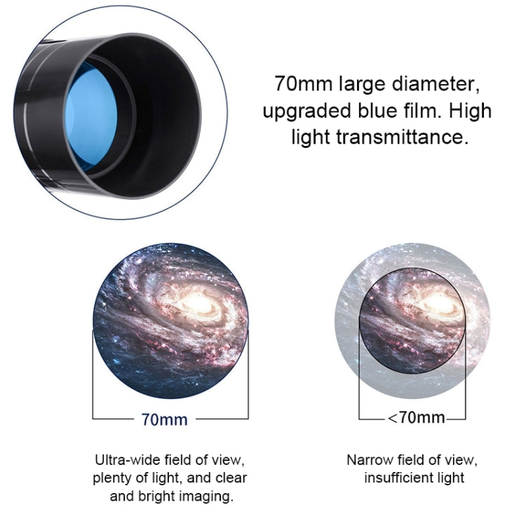WR852 16x/66x70 High Definition High Times Astronomical Telescope with Tripod(Blue)