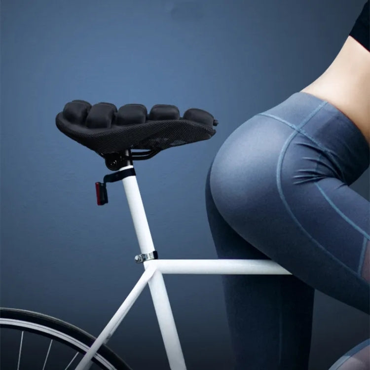 BC-203 2.0 M Size Bicycle Foldable Inflatable Airbag Cushion Seat Cover with Inflator (Black)