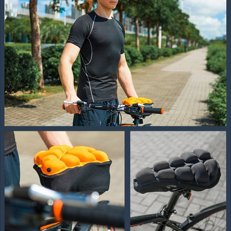 BC-203 2.0 M Size Bicycle Foldable Inflatable Airbag Cushion Seat Cover with Inflator (Black)