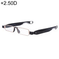 Portable Folding 360 Degree Rotation Presbyopic Reading Glasses with Pen Hanging, +2.50D, +2.50D
