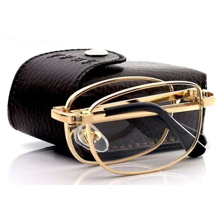 Folding Anti Blue-ray Presbyopic Reading Glasses with Case & Cleaning Cloth, +2.50D, +2.50D