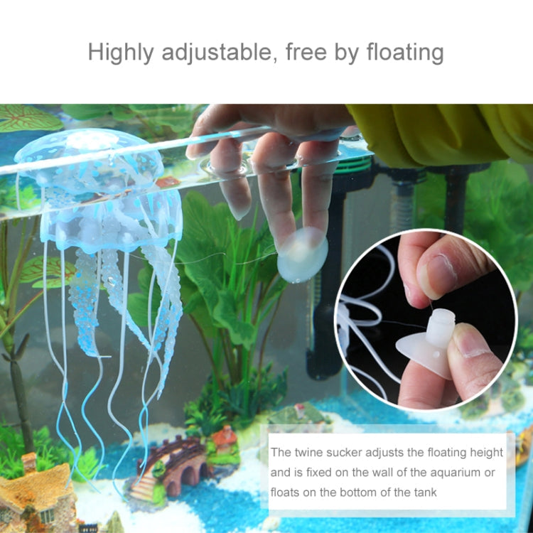 Aquarium Articles Decoration Silicone Simulation Fluorescent Sucker Jellyfish, Size: 8*20cm, 8cm