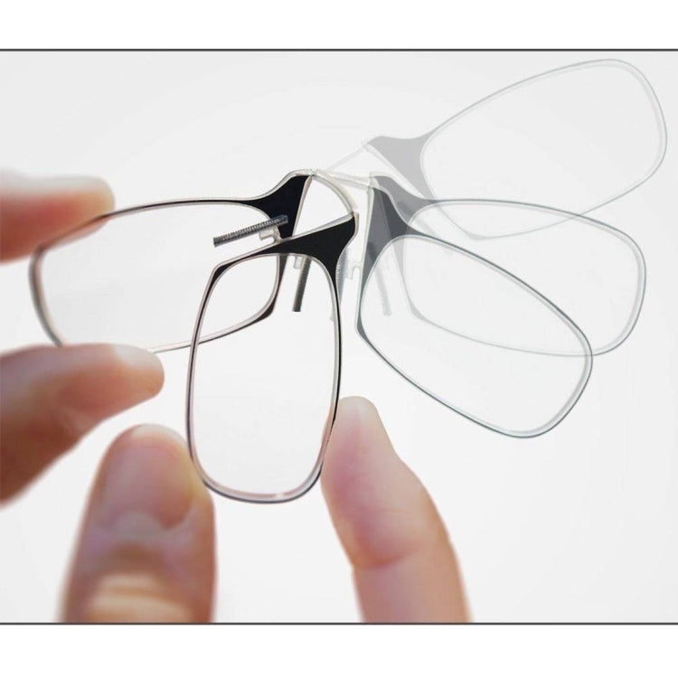 Ultra Thin High-definition Nose Resting Card Style Portable Presbyopic Hypermetropic Reading Glasses, +2.50D(Black)