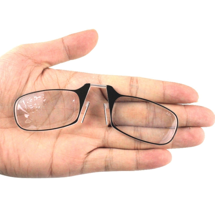 Ultra Thin High-definition Nose Resting Card Style Portable Presbyopic Hypermetropic Reading Glasses, +2.50D(Black)