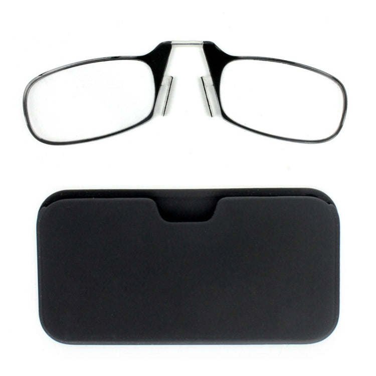 Ultra Thin High-definition Nose Resting Card Style Portable Presbyopic Hypermetropic Reading Glasses, +2.50D(Black)